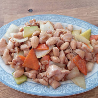 Pollo con salsa almendras