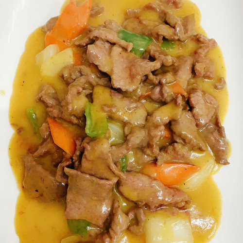 Ternera con salsa curry