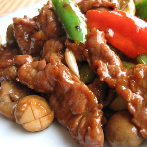 Ternera con salsa ostras